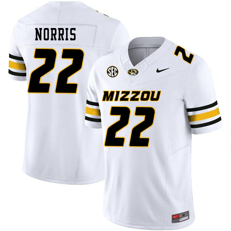 Men #22 Will Norris Missouri Tigers College Football Jerseys Stitched-White